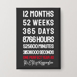 Mr & Mrs Time 1st Wedding Anniversary