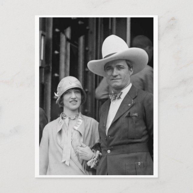 Mr. & Mrs. Tom Mix Postcard (Front)