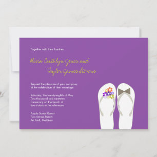 Mr & Mrs Tropical Flip Flops Beach Wedding Invite