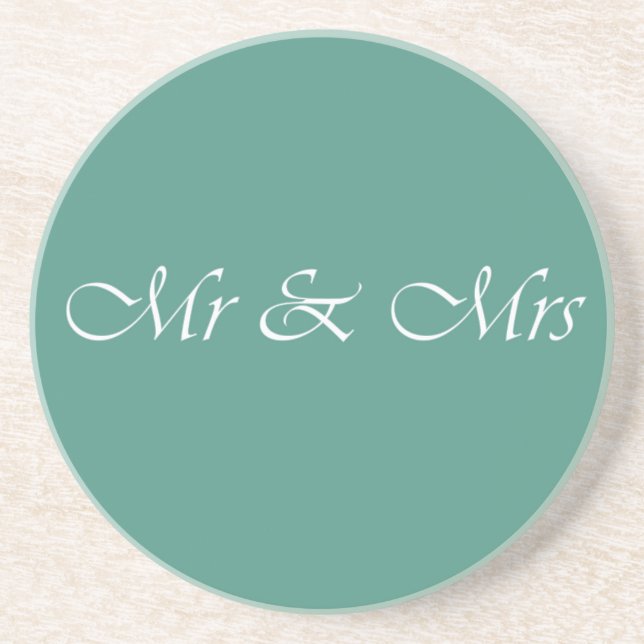 Mr & Mrs Typography Coaster (Front)