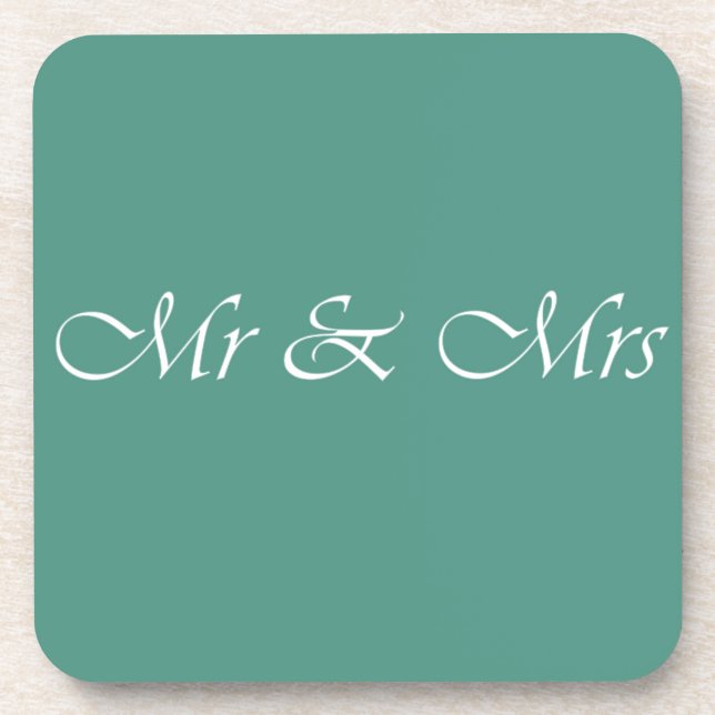 Mr & Mrs Typography Coaster (Front)
