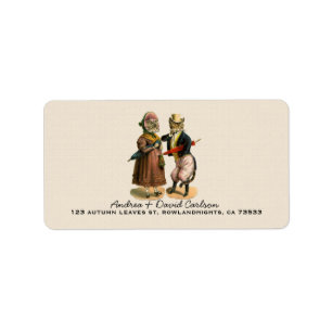 Mr.& Mrs. Vintage Well-dressed Kitty Cat Label
