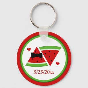 Mr & Mrs Watermelon Personalized Basic Keychain