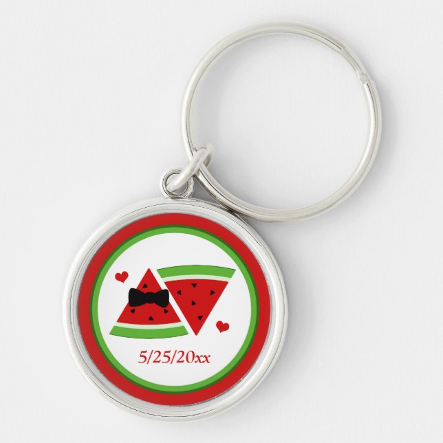 Mr & Mrs Watermelon  Personalized Premium Keychain (Front)