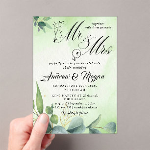 MR & mrs Wedding Acrylic Invitations