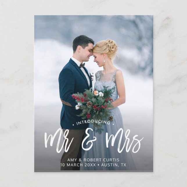 MR & MRS. | wedding Announcement Postcard (Front)