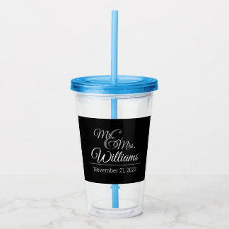 Mr. & Mrs. Wedding Celebration Date Acrylic Tumbler
