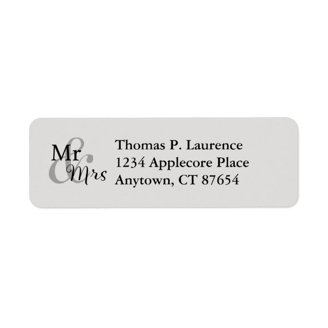 Mr & Mrs Wedding Couple (grey) (Front)