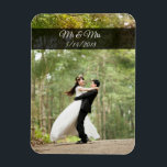 Mr & Mrs Wedding Couple Photo Mini Magnet<br><div class="desc">Add your beautiful wedding picture to this lovely refrigerator magnet to remember that special day! Add your own photo and date in the customization area.</div>