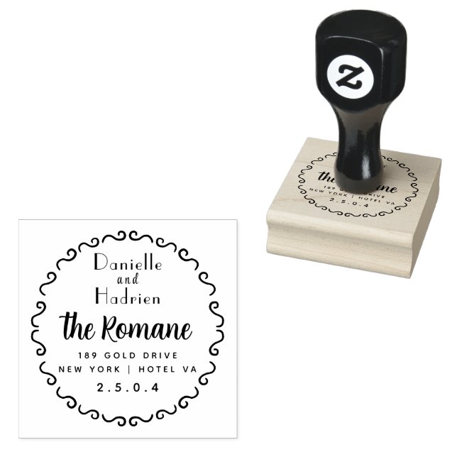  Mr & Mrs Wedding Couple  Rubber Stamp (Stamped)