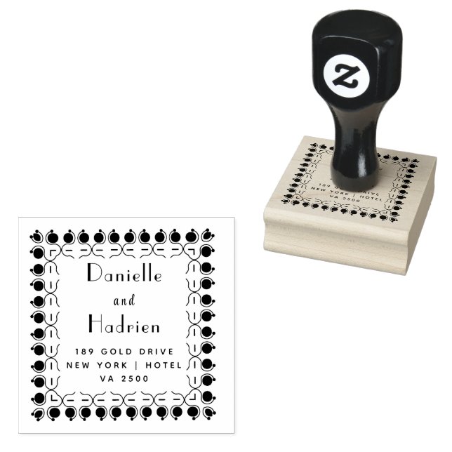  Mr & Mrs Wedding Custom Return Address Rubber Stamp (Stamped)