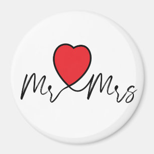 Mr. & Mrs. wedding decoration with hair Magnet