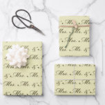 Mr & Mrs Wedding elegant bride and groom  Wrapping Paper Sheet<br><div class="desc">A beautiful, elegant and luxury of Mr. and Mrs design. A great wedding design for any newly wed couple. This romantic design will help that couple remember their love for each every time they see it. A great gift idea for a wedding shower, wedding or newly engaged couple. for more...</div>