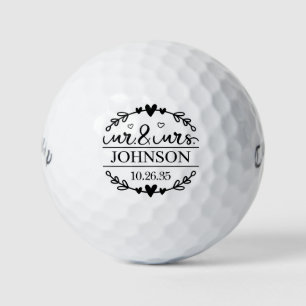Mr & Mrs Wedding Favour Golf Balls