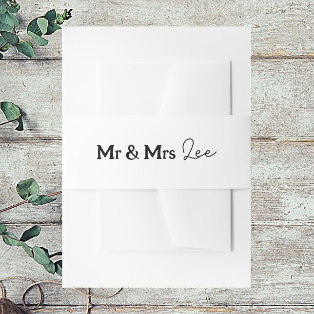 Mr & Mrs Wedding Invitation Belly Band (Creator Uploaded)