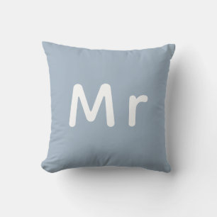 Mr. & Mrs. Wedding Monogram  Throw Pillow
