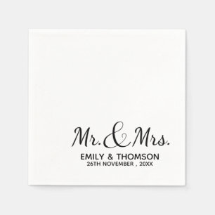 Mr & Mrs Wedding Paper Napkin