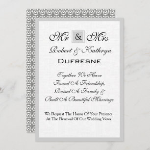 Mr & Mrs Wedding Vow Renewal Invitation