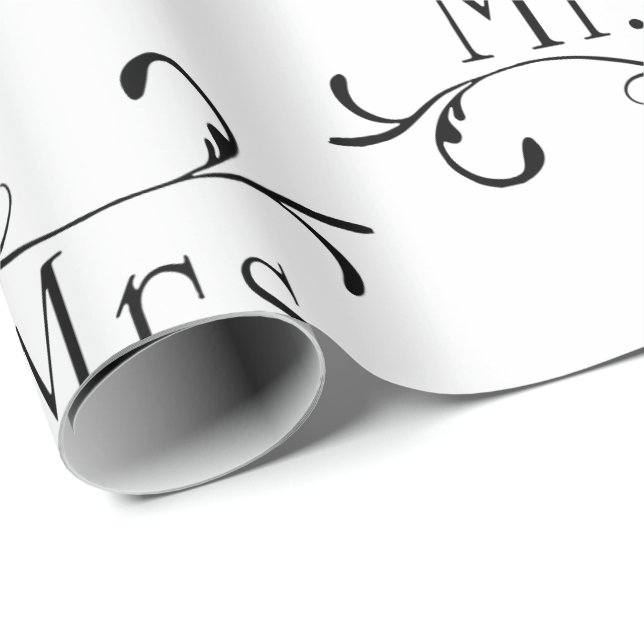 Mr & Mrs wedding Wrapping Paper (Roll Corner)