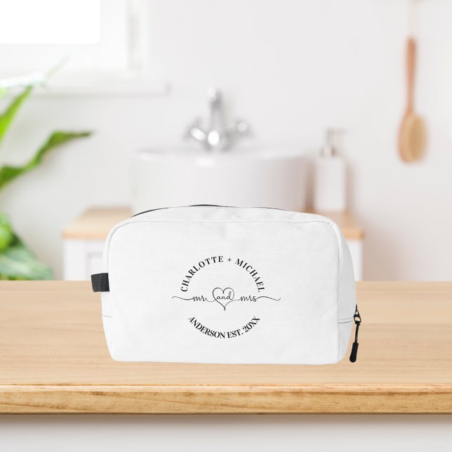 Mr mrs white black newlyweds dopp kit (Creator Uploaded)