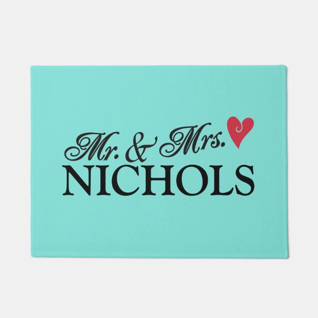 Mr. & Mrs. {Your Name Here} Doormat (Front)