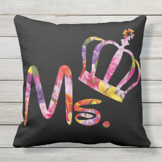 Mr.&Ms Couple Code Trend Flower Pattern Fashion Throw Pillow