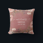 Mr n Mrs Name Wedding Blush Pink Watercolor Floral Throw Pillow<br><div class="desc">Mr n Mrs Name Wedding Blush Pink Watercolor Floral Script. Start or end your day with a reminder of your loving relationship or celebrate a special anniversary with this beautifully lettered, "Mr. & Mrs." pillow with your name and wedding date. Beautifully elegant, and modern watercolor floral design in muted, trending...</div>