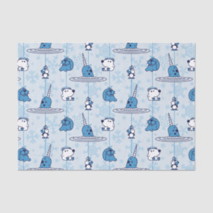 Mr. Narwhal Blue Snowflake Pattern Tissue Paper