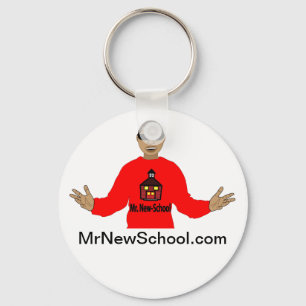 Mr. New-School Button Keychain (2.25 Inch)