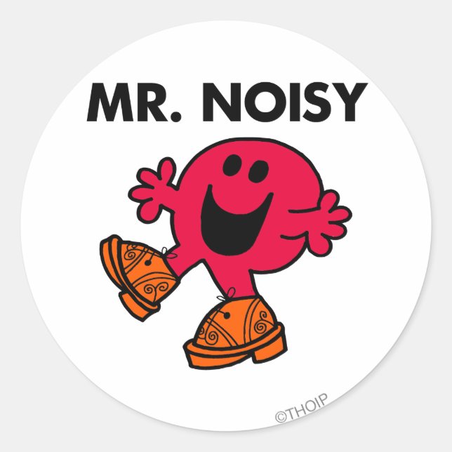 Mr. Noisy | Large Walking Clogs Classic Round Sticker (Front)
