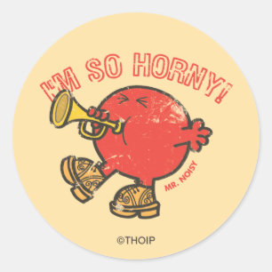 Mr. Noisy Tooting His Horn Classic Round Sticker