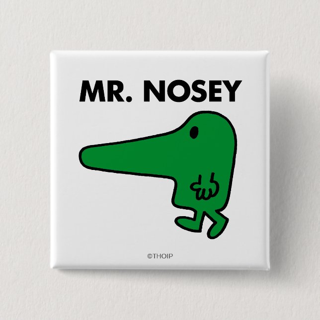 Mr. Nosey | Leading By A Nose 2 Inch Square Button (Front)