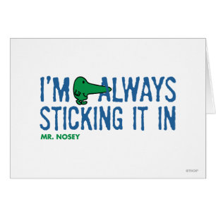 Mr. Nosey Nosing Around Blue Lettering