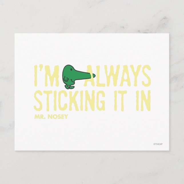 Mr. Nosey Nosing Around | Yellow Lettering Postcard (Front)
