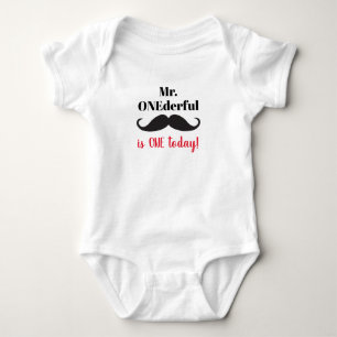 Mr. ONDderful 1st Birthday one piece shirt