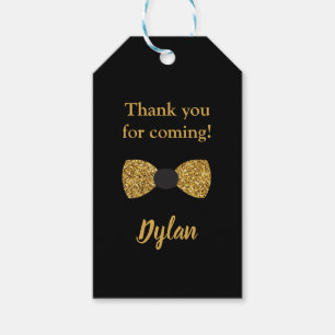 Mr One derful black and gold bow tie Gift Tags
