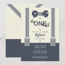 Mr One derful navy and grey bow tie