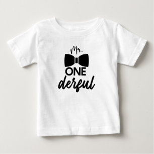Mr. ONEderful 1st Birthday Baby T-Shirt