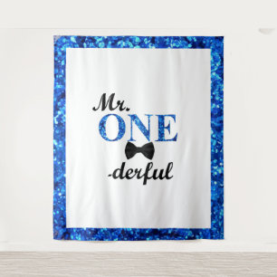 Mr. Onederful 1st Birthday Backdrop Tapestry