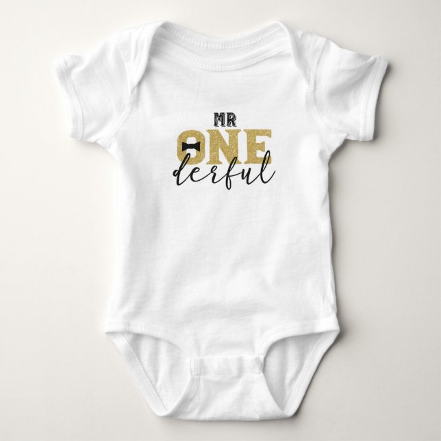 Mr Onederful 1st Birthday Bodysuit (Front)