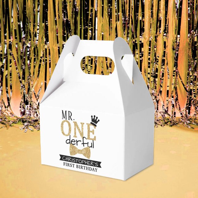 Mr. ONEderful 1st Birthday Party Favor Box (Creator Uploaded)