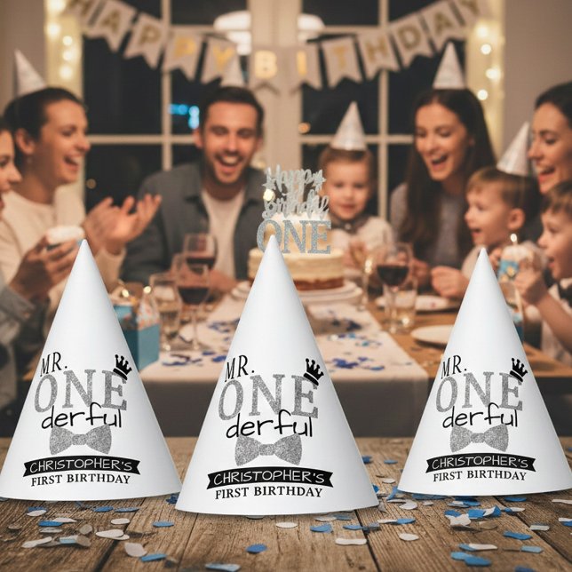 Mr. ONEderful 1st Birthday Party Party Hat (Creator Uploaded)