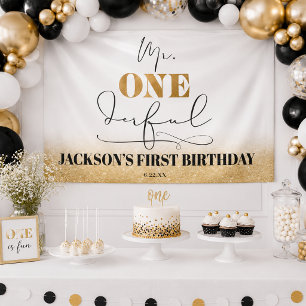 Mr. Onederful Birthday Banner