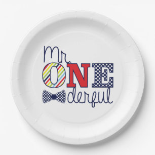 Mr. ONEderful Birthday Party - Paper Plates 9"