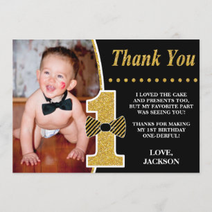 Mr. ONEderful Birthday Thank You Card with Photo