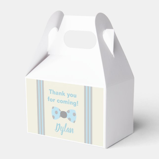 Mr Onederful blue and grey bow tie Favor Box (Front Side)