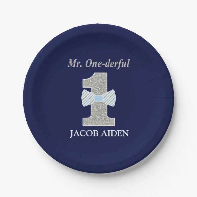 Mr. ONEderful Custom Paper Plates 7" (Front)