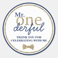 Mr Onederful First Birthday Gold and Blue