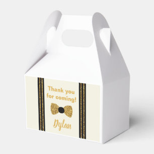 Mr Onederful gold and black bow tie Favor Box