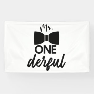 Mr. ONEderful Mr Wonderful First 1st Birthday Banner
